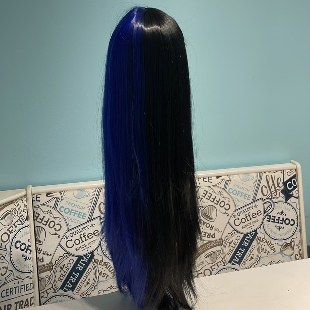 Split dye synthetic wig 24”